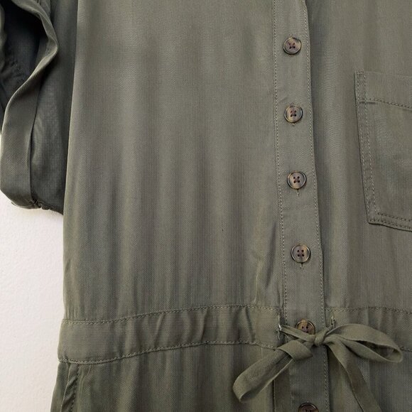 Gap Womens 6 Short Sleeve Khaki Green Romper Utility Jumpsuit - Picture 15 of 15